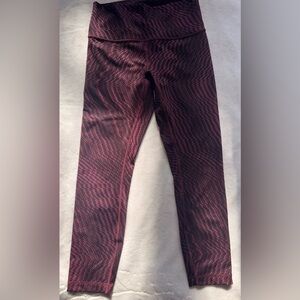 Lululemon Burgundy Patterned Leggings